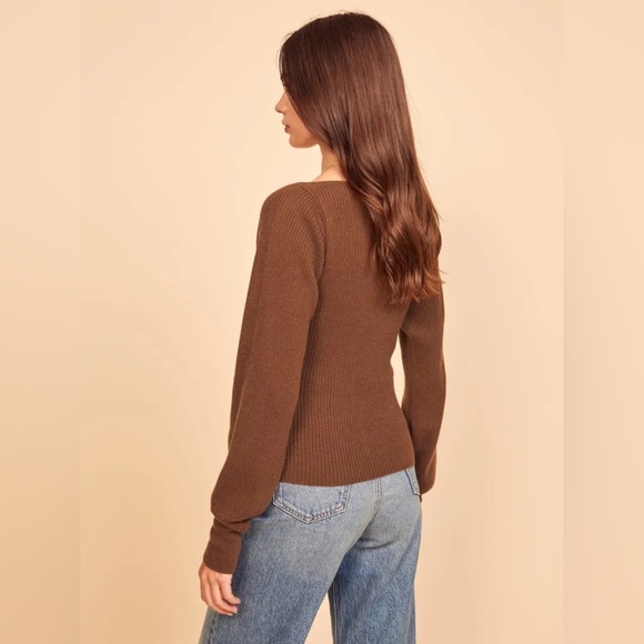 Reformation Hart Cashmere Sweater in Cinnamon Size L - Picture 2 of 6